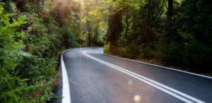 Rural Road in West Virginia where most car accidents occur