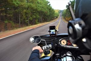 Motorcycle on West Virginia rural road