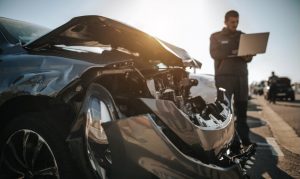 WV Hit and Run Accident Scene With Insurance Adjuster