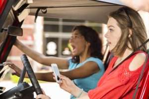 Girl driving and texting leading to WV car accident.